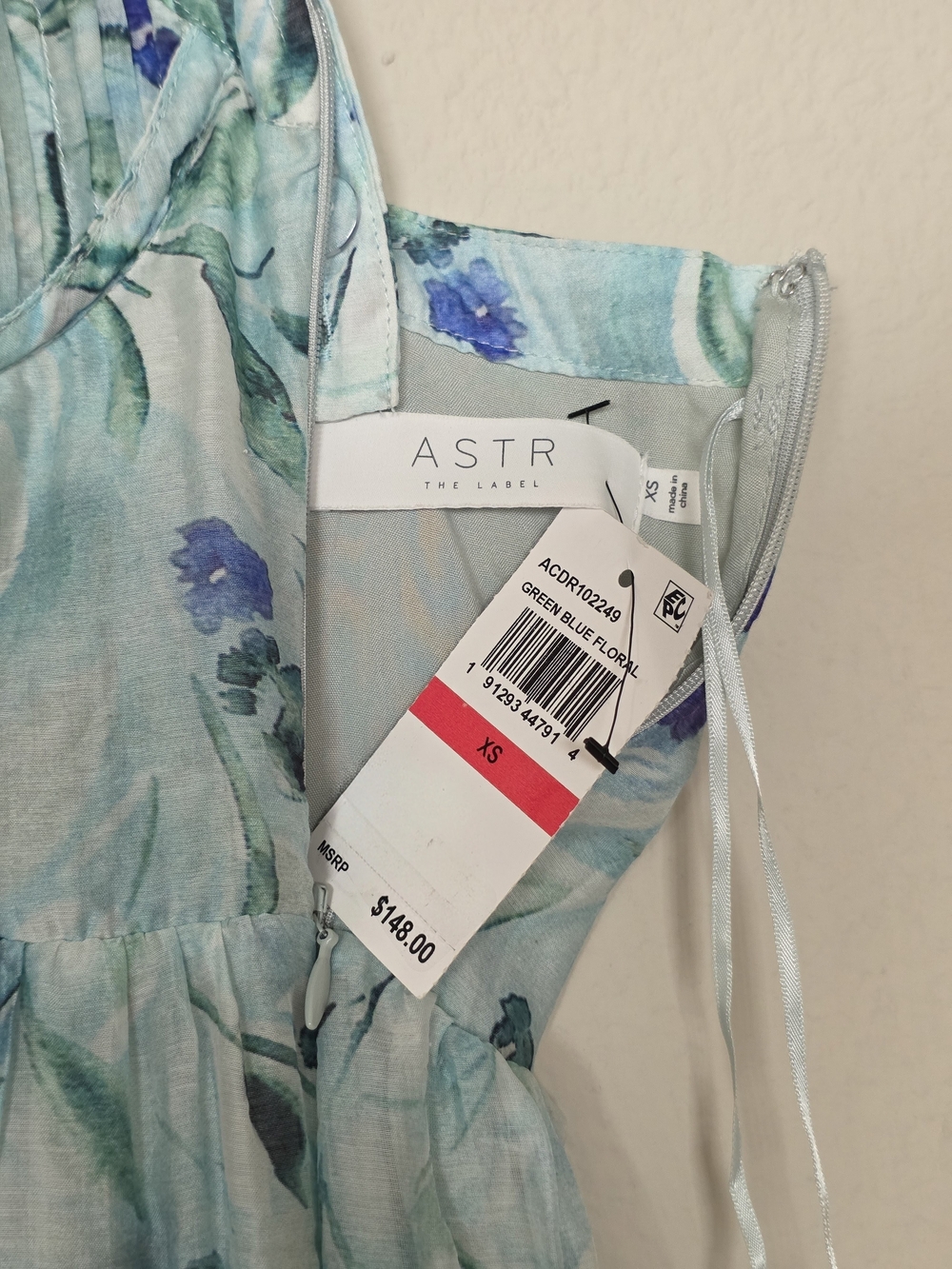Astr Floral Maxi Dress in Green and Blue